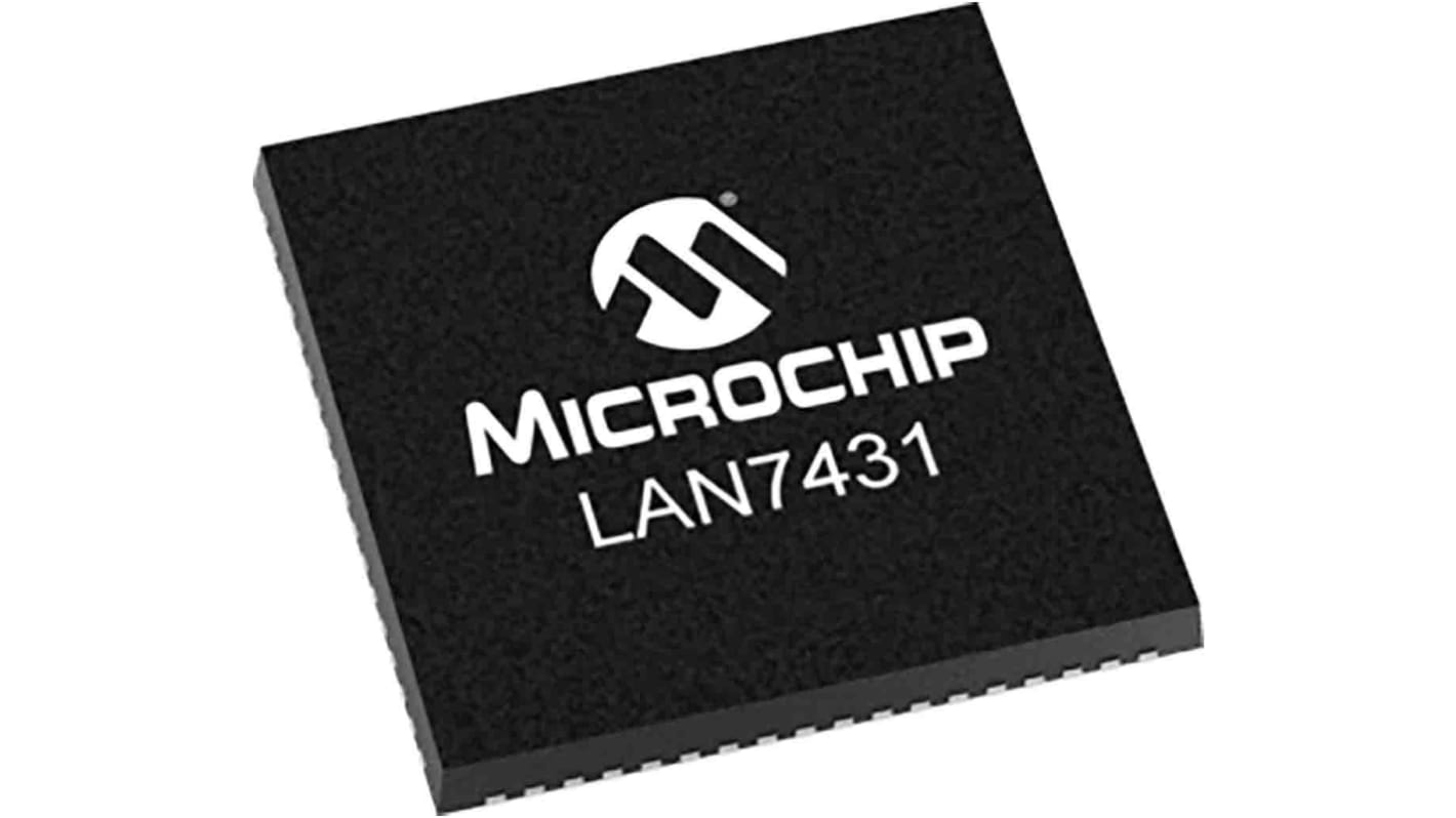 Microchip Ethernet-Controller Voll-Duplex, Halb-Duplex 2.5Gbit/s 1,8 V, 2,5 V, 3,3 V, SQFN 72-Pin