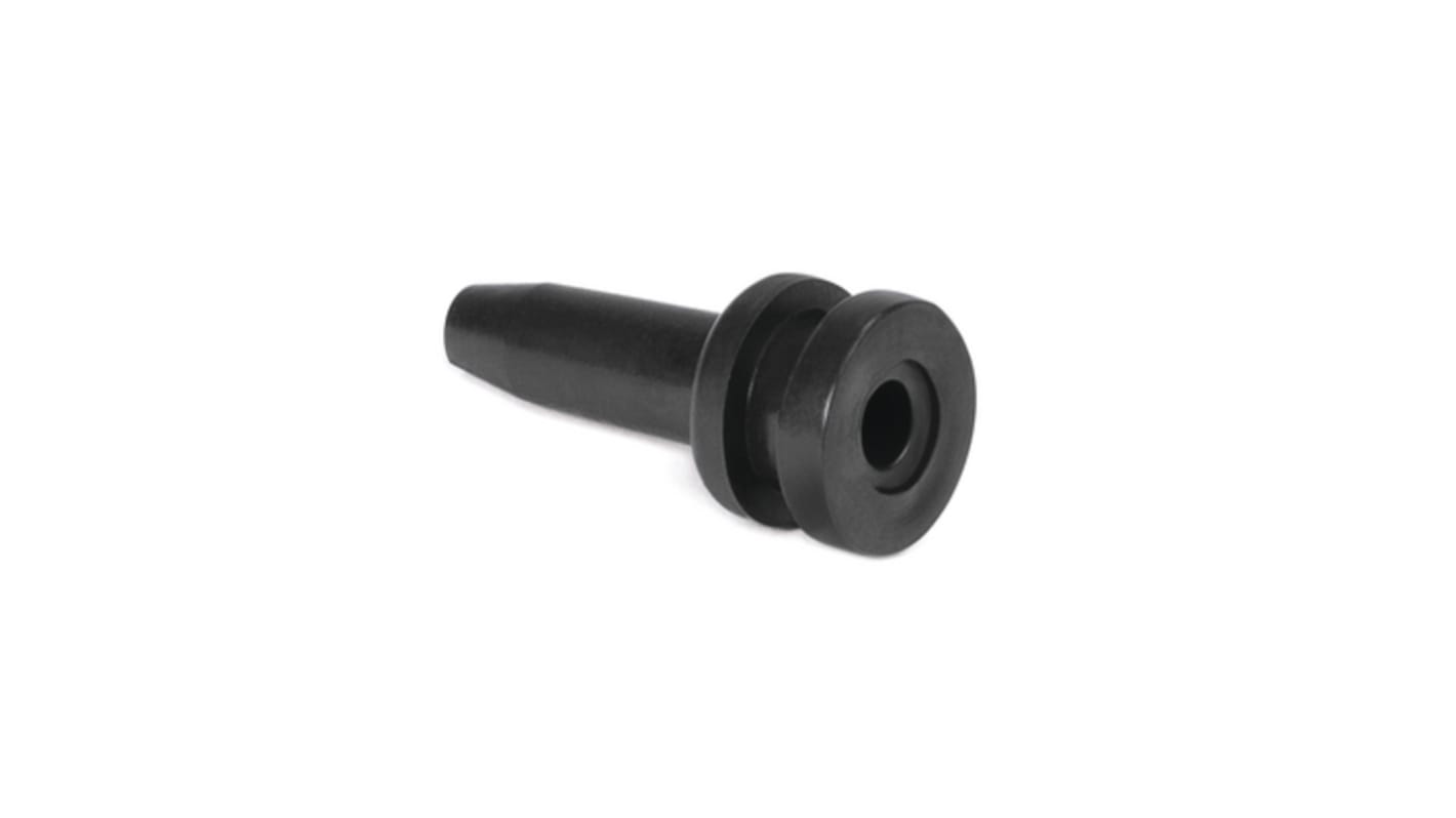 HellermannTyton Black PVC 9.5mm Cable Grommet for Maximum of 3mm Cable Dia.