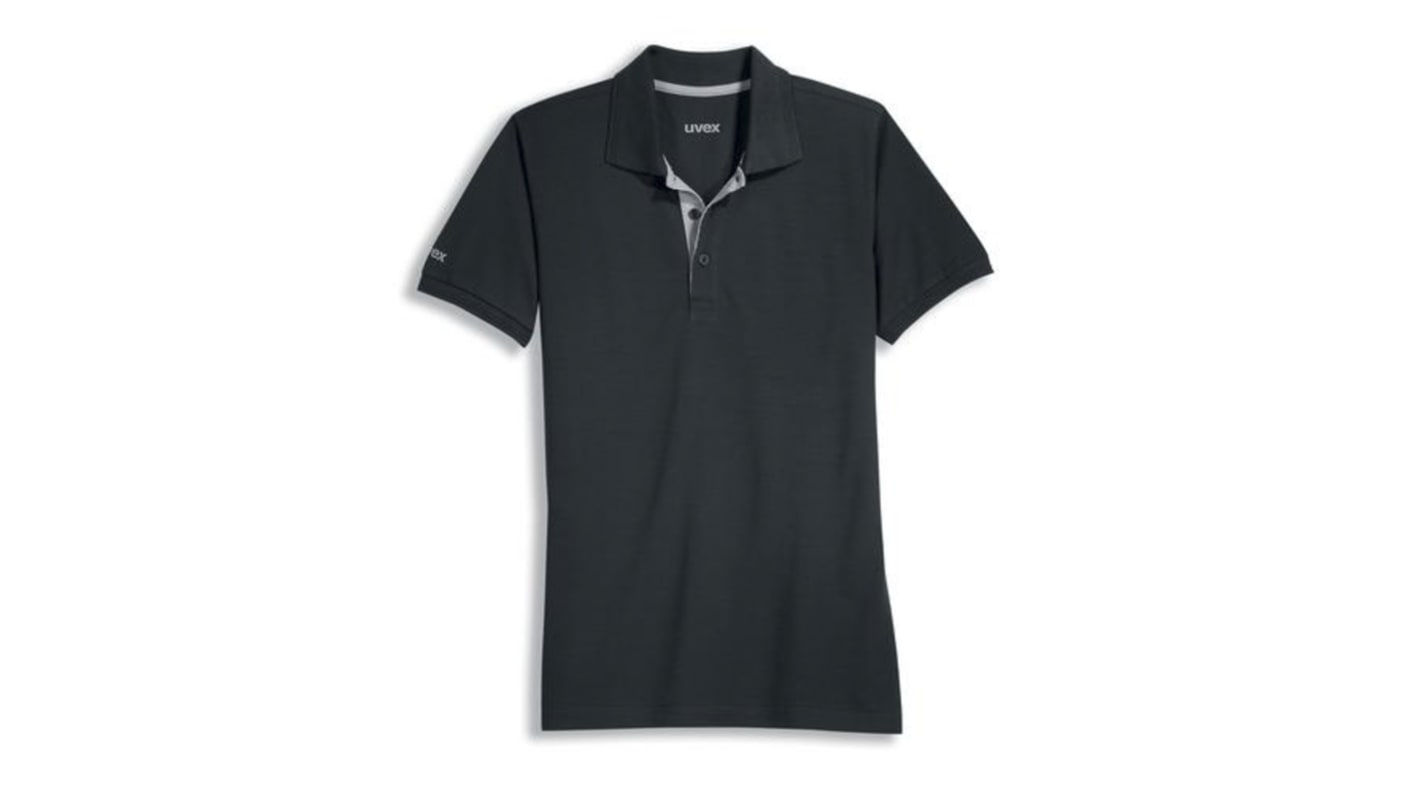 Uvex 8916 Kurzarm Polohemd, Polyester, Tencel Schwarz, Größe L