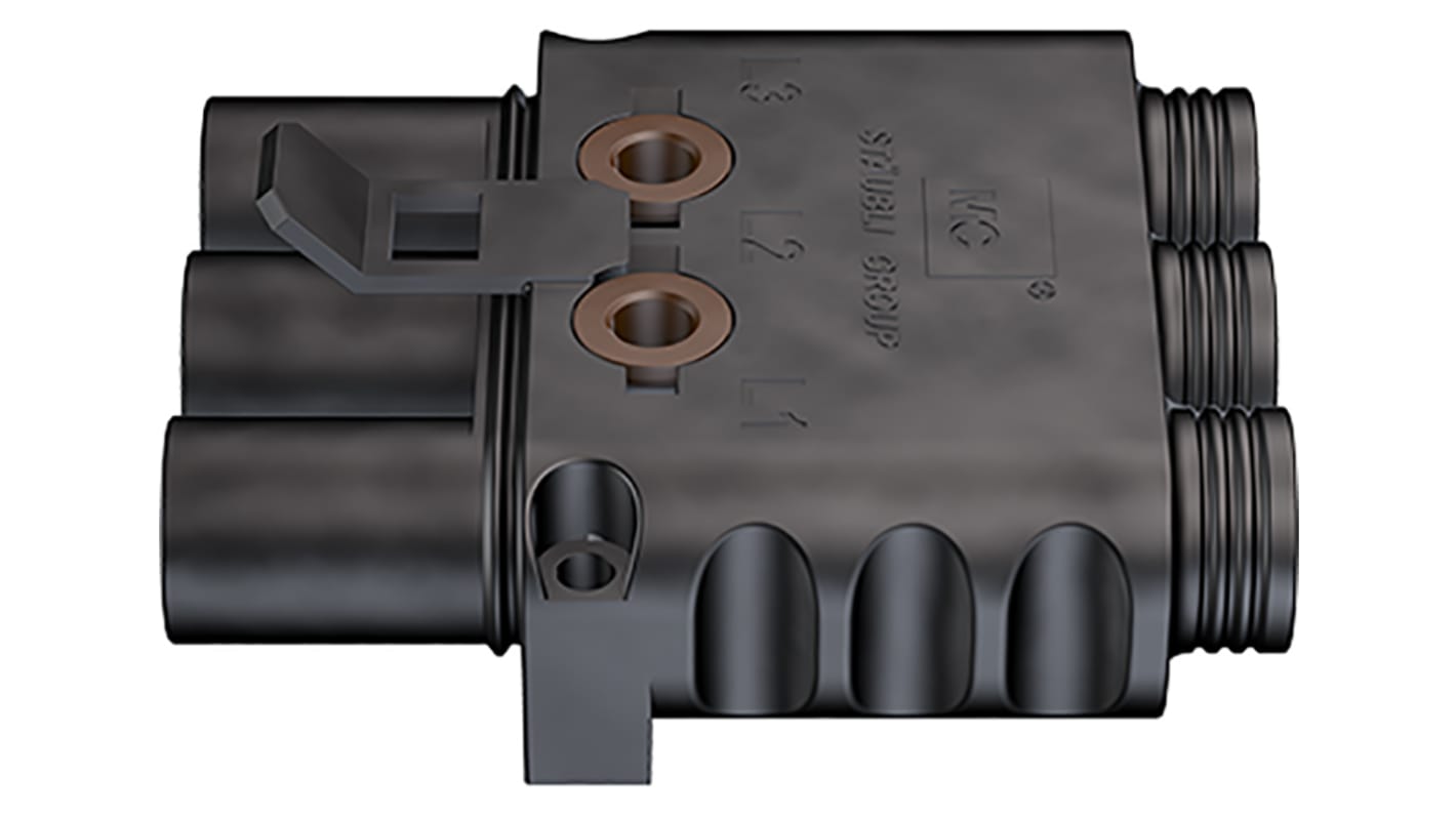 Conector circular Staubli hembra serie TBC de 3 vías hembra, tamaño carcasa 2, montaje aéreo