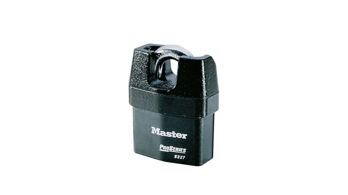 Lucchetto con chiave Master Lock per uso interno ed esterno, in Acciaio inox, anello da 11mm, L. 18mm, col Nero