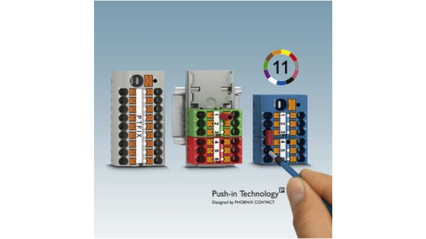 Phoenix Contact Distribution Block, 7 Way, 0.14 → 2.5 (Flexible) mm², 0.14 → 4 (Solid) mm², 57A, 450 V,