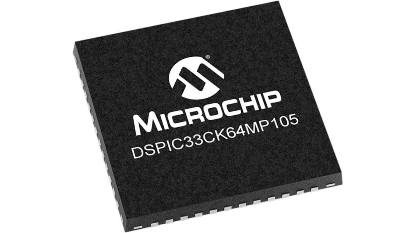 Microprocessore AEC-Q100 Microchip DSPIC33CK64MP105-I/M4, 16bit, 100MHz, UQFN 48 Pin