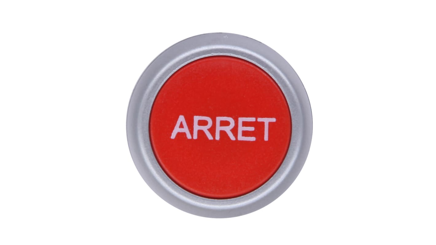 Tête de bouton poussoir RS PRO Rouge, Ø découpe 22mm, Retour par ressort