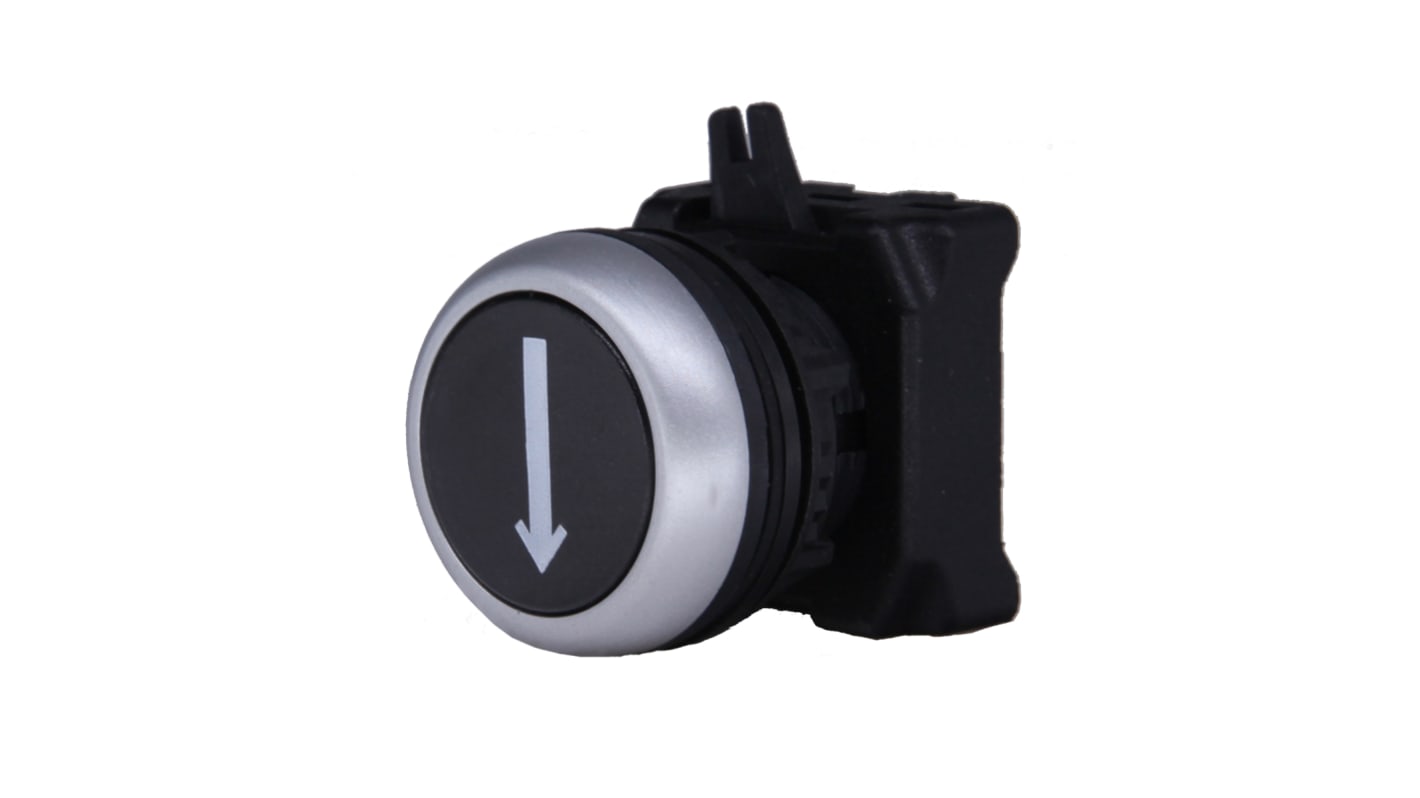 Cabezal de pulsador RS PRO, Ø 22mm, de color Negro, Retorno por Resorte, IP65