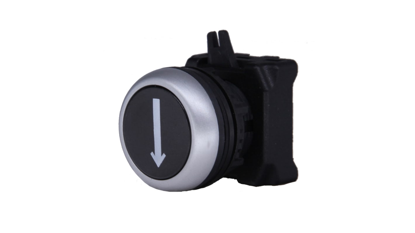 RS PRO Black Spring Return Push Button Head, 22mm Cutout, IP65