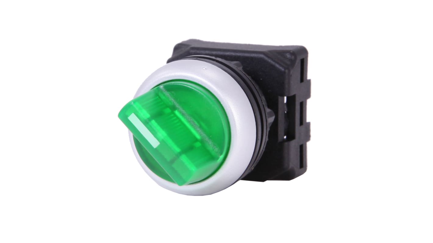 RS PRO 2 Position Selector Switch Head, 22mm Cutout, Green Handle