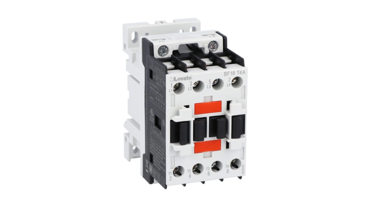 Lovato BF Series Contactor, 24 V ac Coil, 4-Pole, 32 A, 7.5 kW, 4NO, 660 V ac, 690 V ac