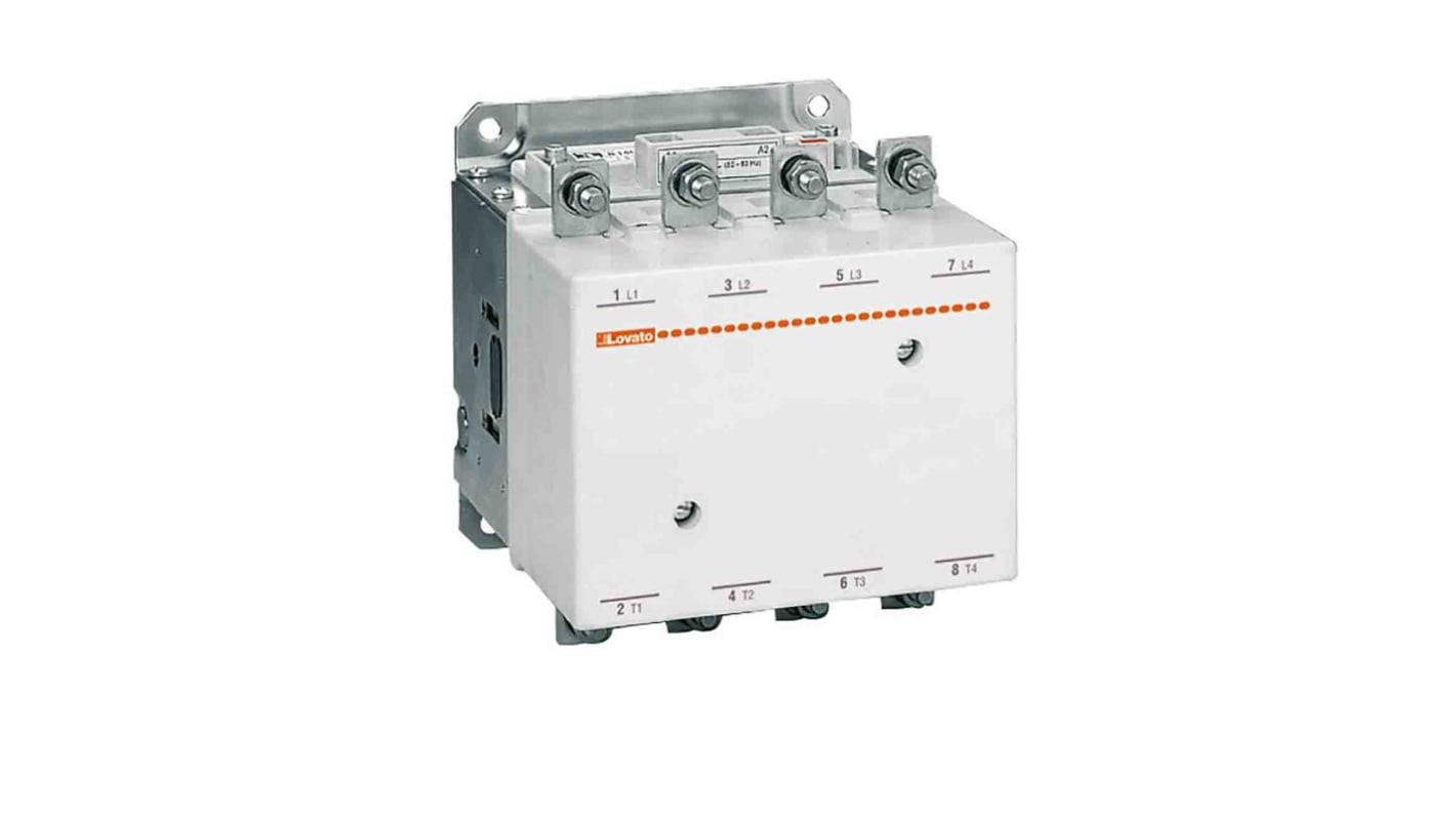 Lovato B Series Contactor, 220 → 240 V ac/dc Coil, 4-Pole, 275 A, 160 kW, 4NO, 1000 V