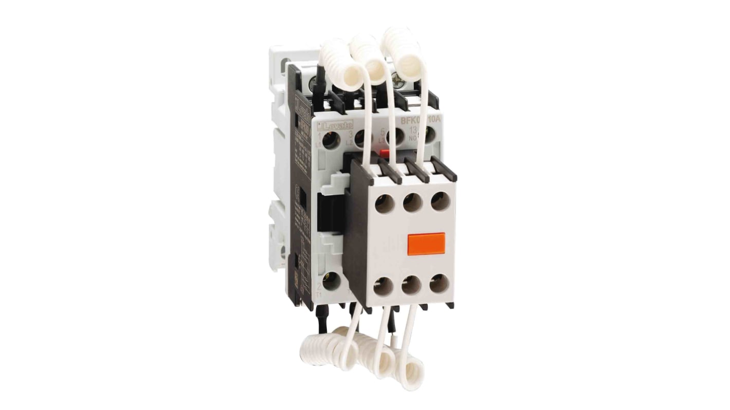 Contactor Lovato BFK de 3 polos, 3NO, 12 A, bobina 230 V ac, 7,5 kVAr