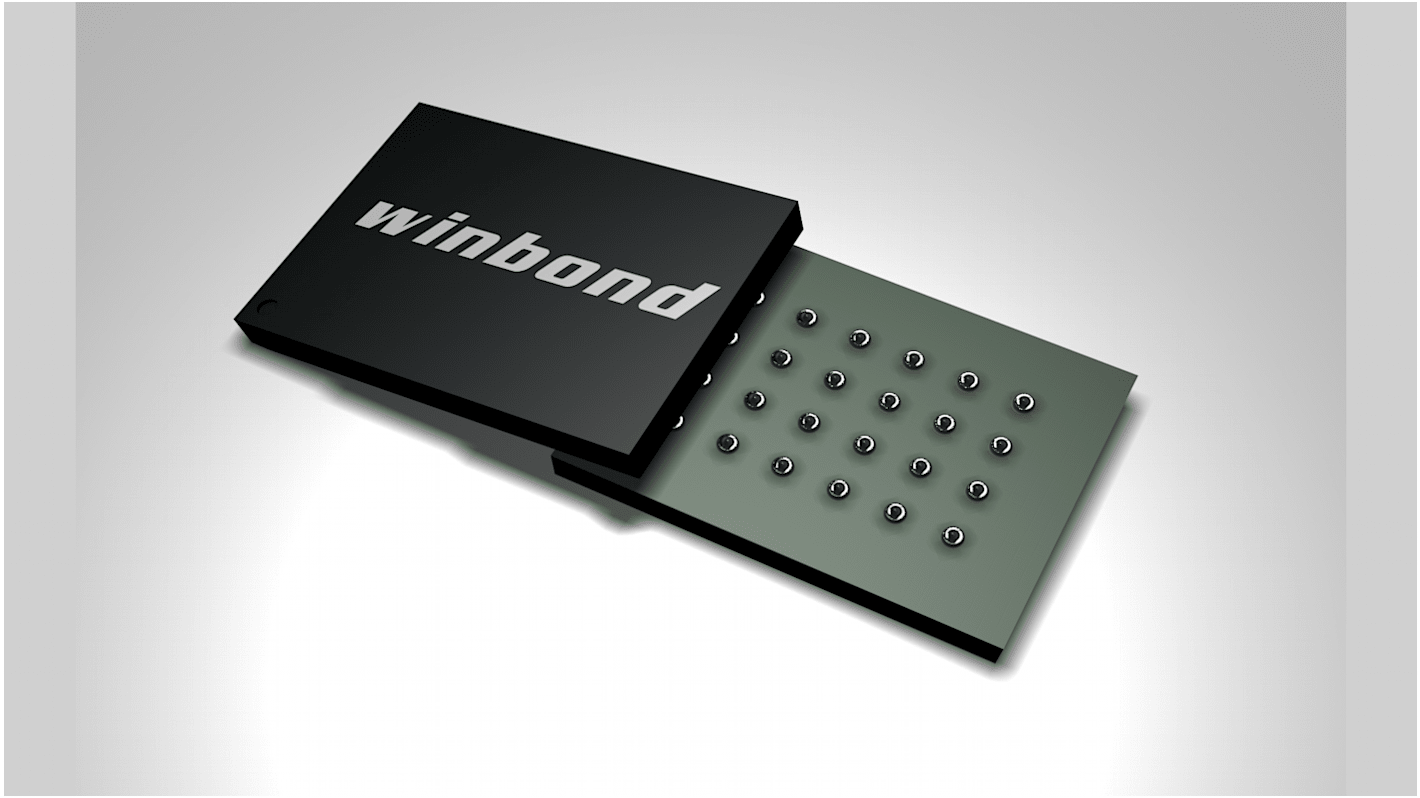 Winbond W25M02GVTCIG, Quad-SPI SLC NAND 2Gbit Flash Memory, 24 ben, TFBGA