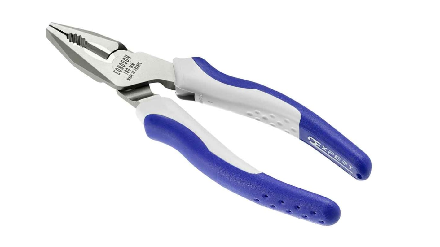 Expert by Facom Combination Pliers, 180 mm Overall, Straight Tip