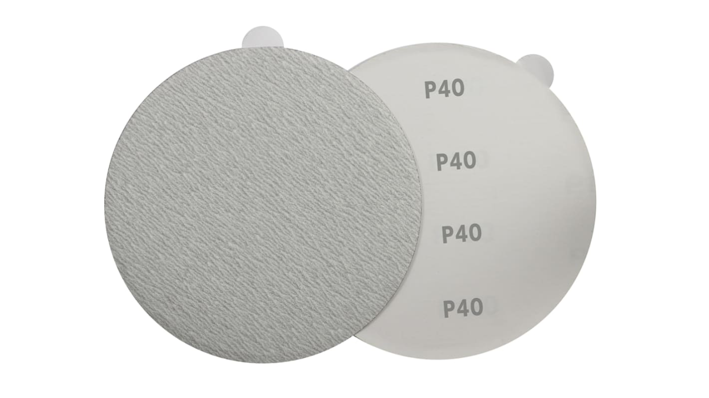 RS PRO Aluminium Oxide Sanding Disc, 150mm, P40 Grit, 100 in pack