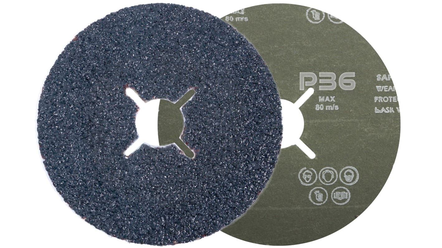 Disco abrasivo in Ossido di alluminio RS PRO, Ø 125mm, grana P36