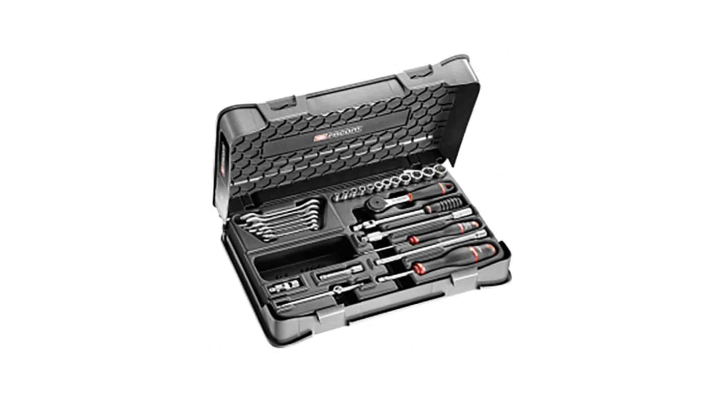 Facom 27-Piece Metric 1/4 in Standard Socket/Spanner Set with Ratchet, 6 point
