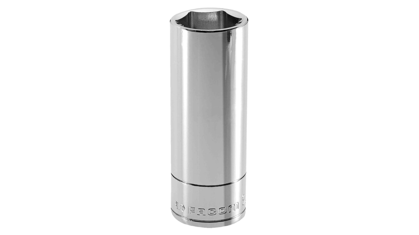 Facom 3/8 in Drive 17mm Deep Socket, 6 point, 60 mm Overall Length