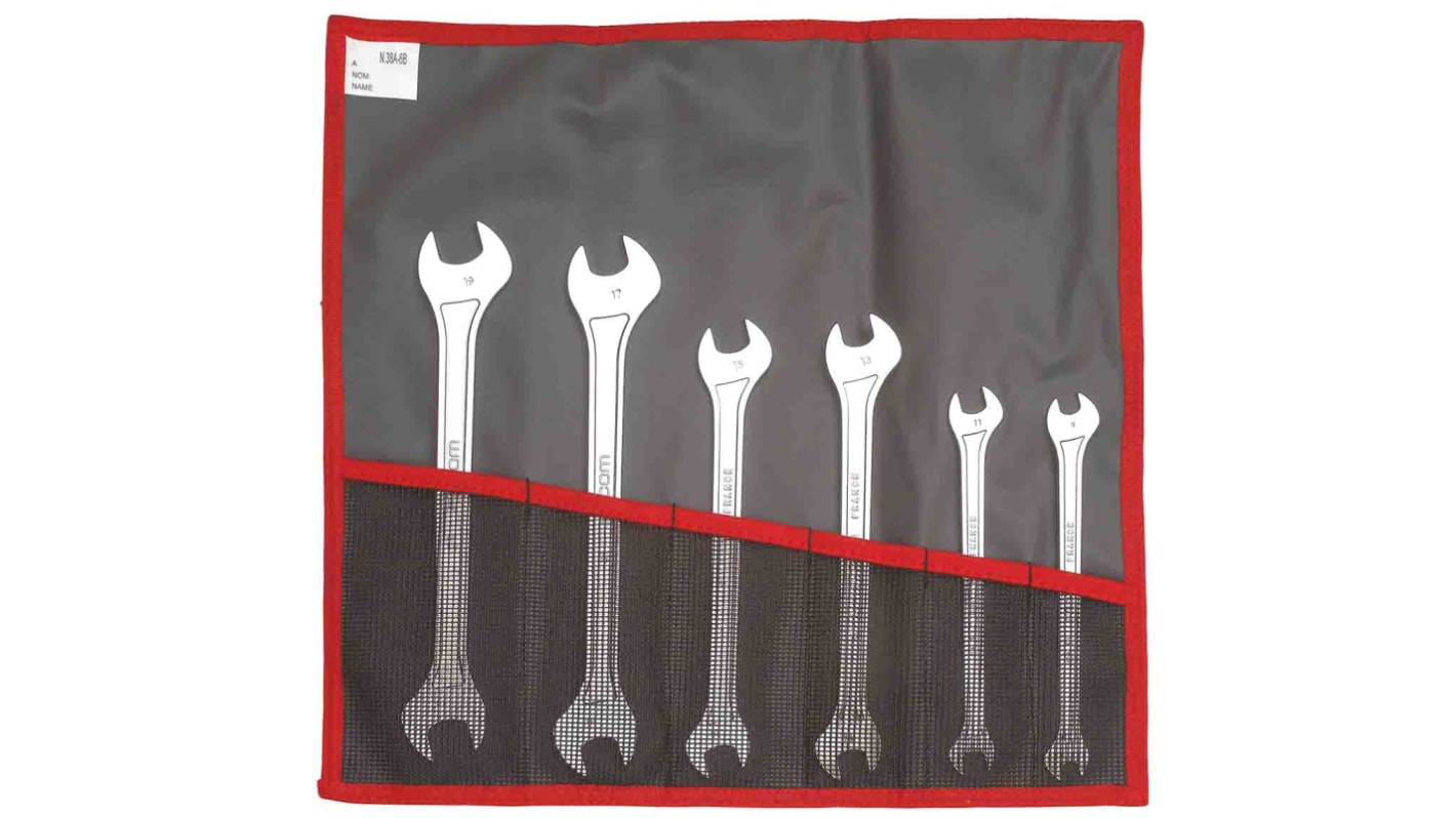 Facom 31.JE Series 8-Piece Spanner Set, 8 x 9 → 22 x 24 mm