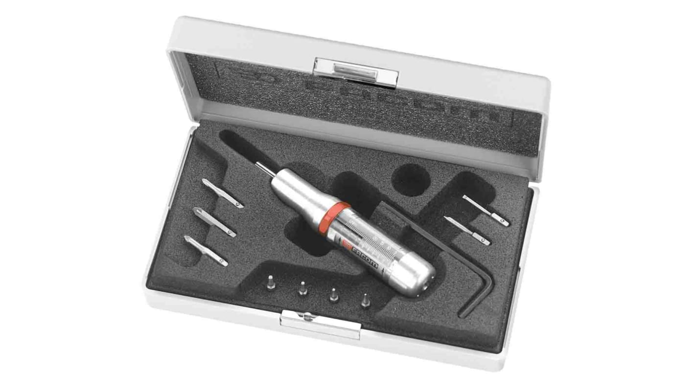 Facom Torque Screwdriver, 1.8 mm, 2.5 mm, PH 9, 1.3, 1.5, 2, PZ 0, 1, 2 Drive