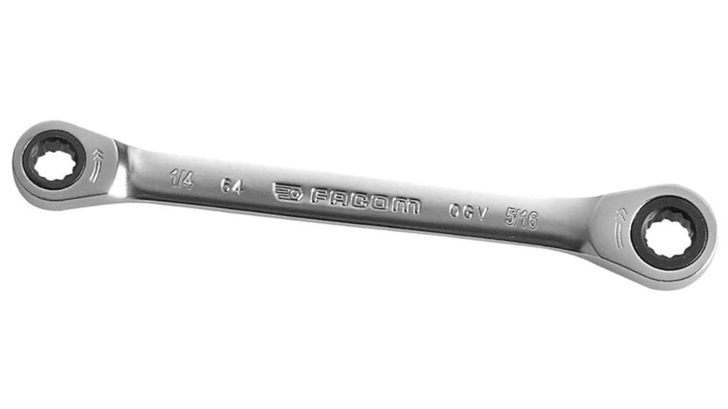 64.1/4X5/16 Ratchet Spanner, Imperial, Double Ended, 115 mm