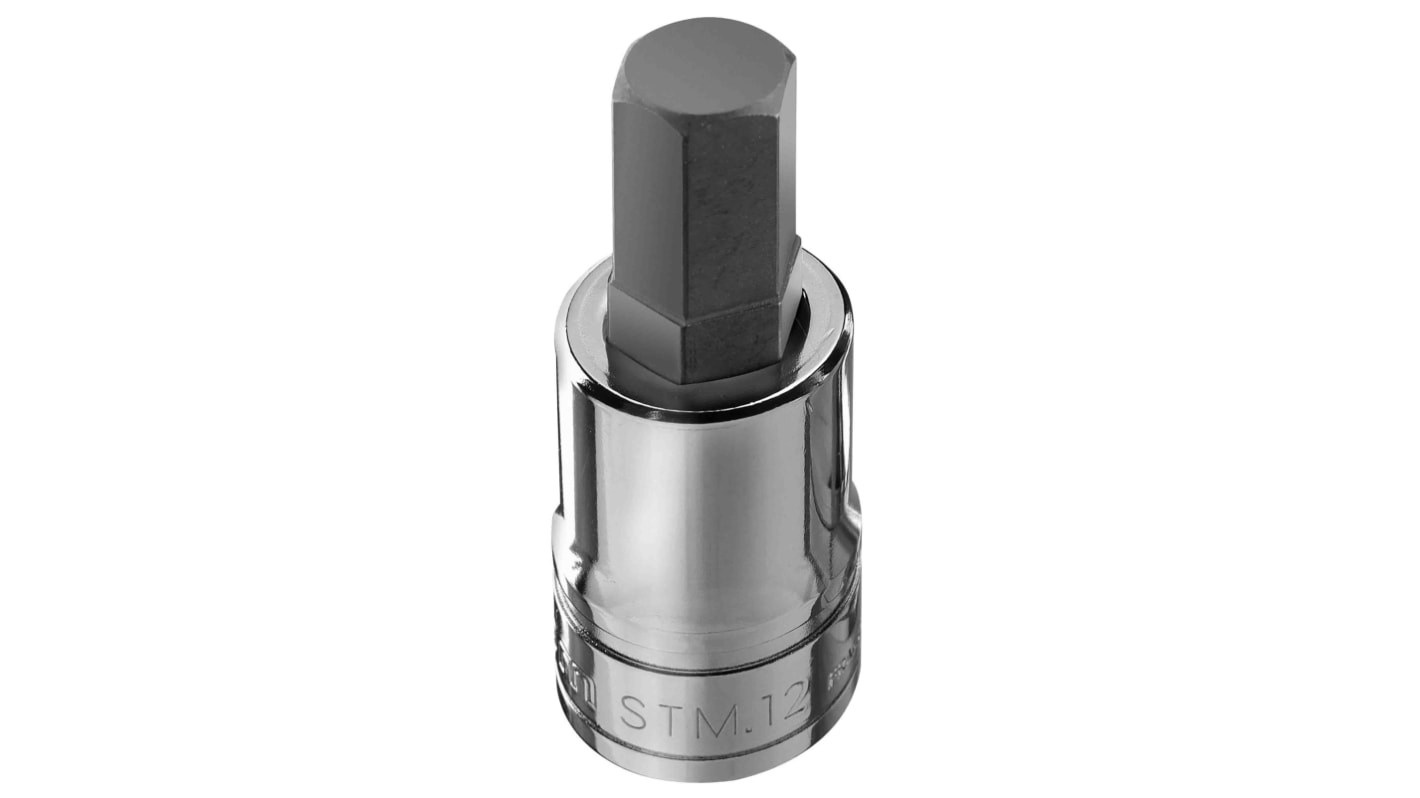 Facom 1/2 in Drive Bit Socket, Hex Bit, 14mm, 60 mm Overall Length