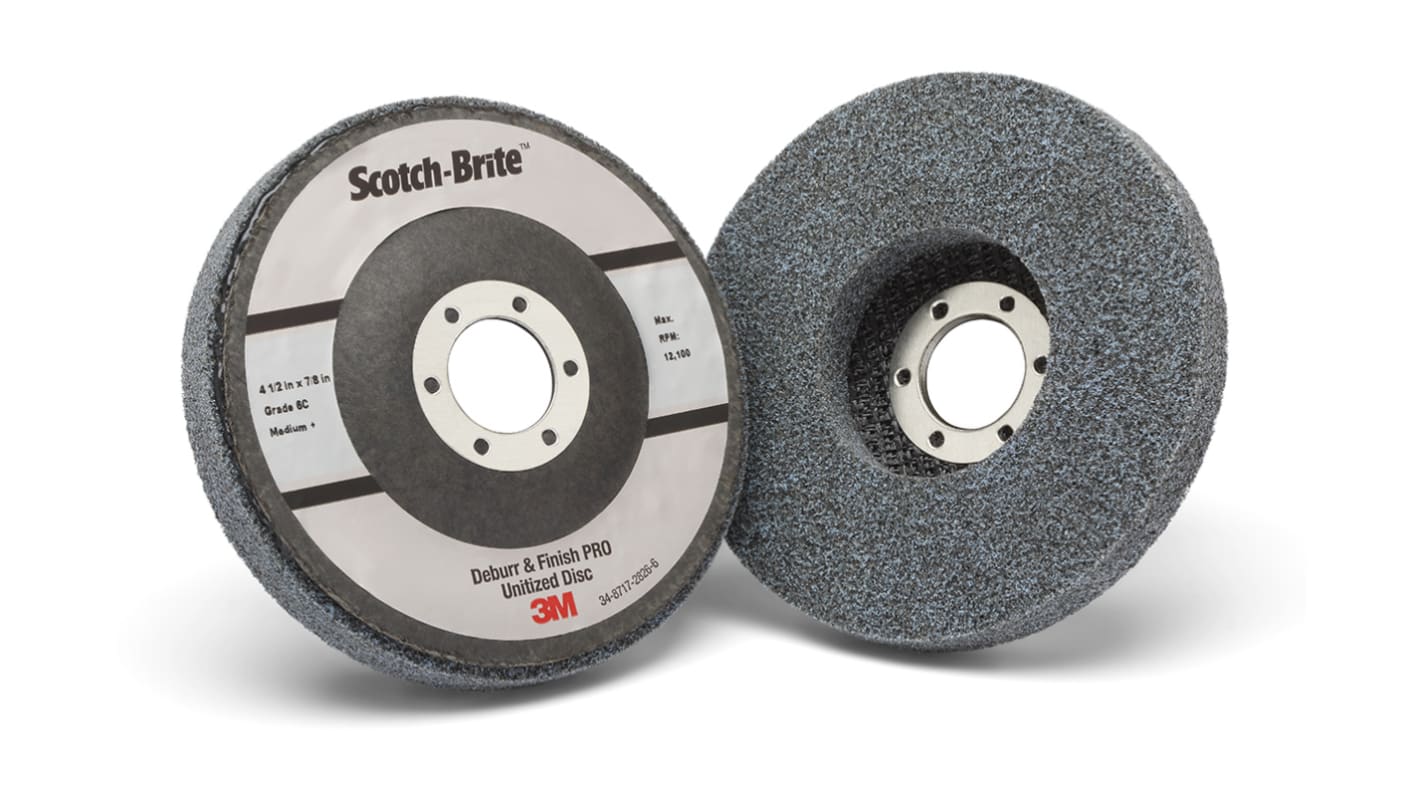 3M Scotch-Brite™ PRO DP-UD Ceramic Deburring & Finishing Wheel, 114.3mm Diameter, Medium