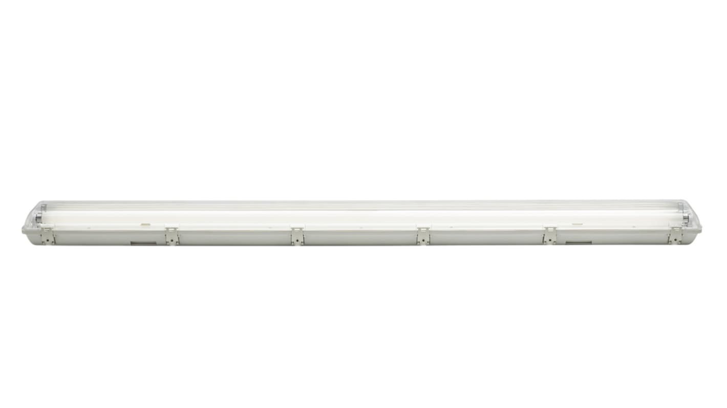 RS PRO 116 W Fluorescent Batten Light, 230 V Batten Damp Proof Light, 2 Lamp, Anti-corrosive, 1.56 m Long, IP65