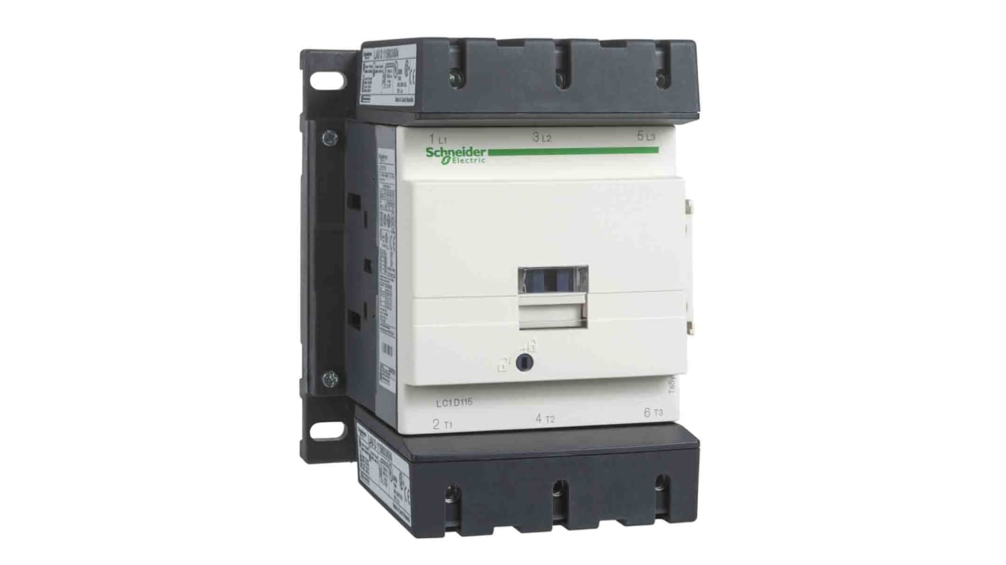 Schneider Electric LC1D Series Contactor, 220 V ac Coil, 3-Pole, 200 A, 65 kW, 3NO, 300 V dc, 1000 V ac