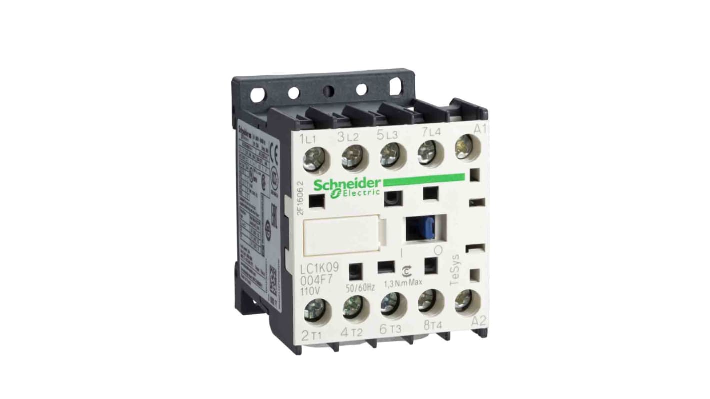 Schneider Electric LC1K Series Contactor, 220 V ac Coil, 4-Pole, 20 A, 4NO, 690 V ac