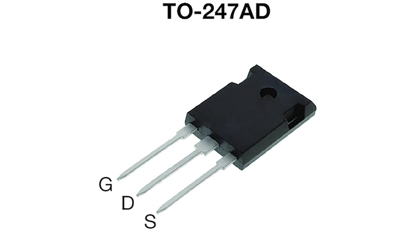 MOSFET Vishay, canale N, 235 mΩ, 17,4 A, TO-247AD, Su foro