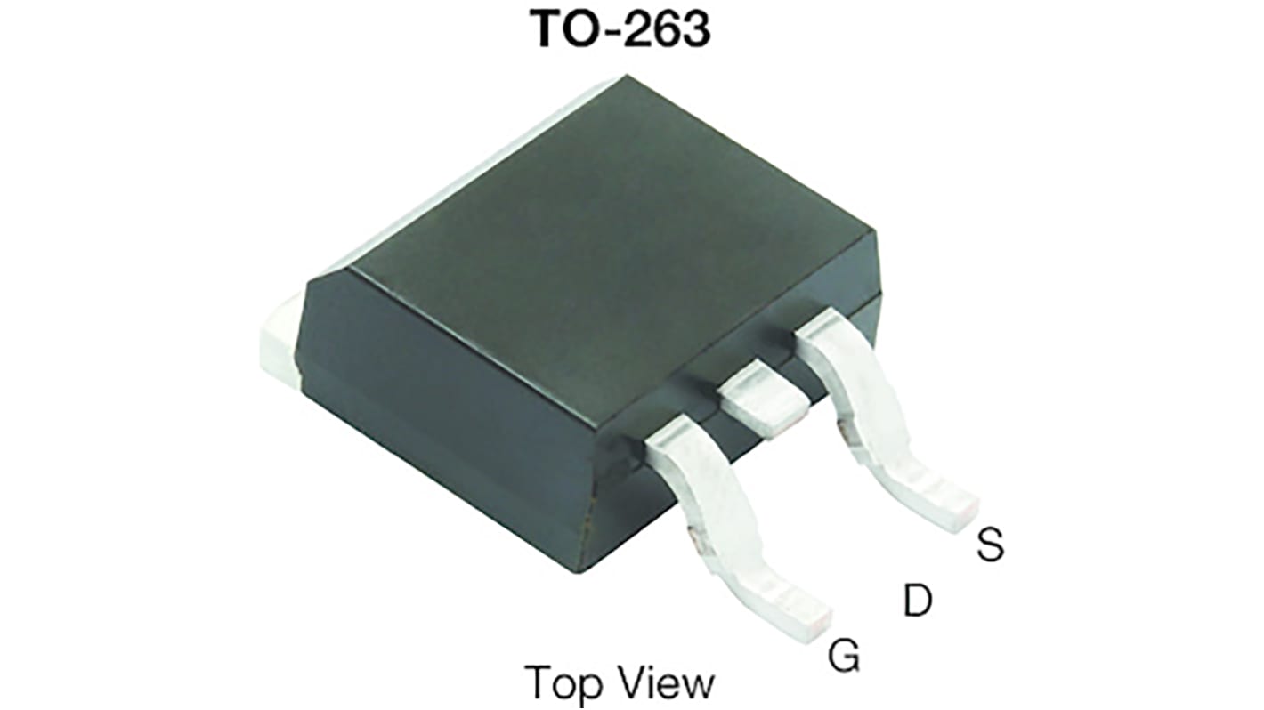 Vishay Nチャンネル MOSFET60 V 100 A 表面実装 パッケージD2PAK (TO-263) 3 ピン