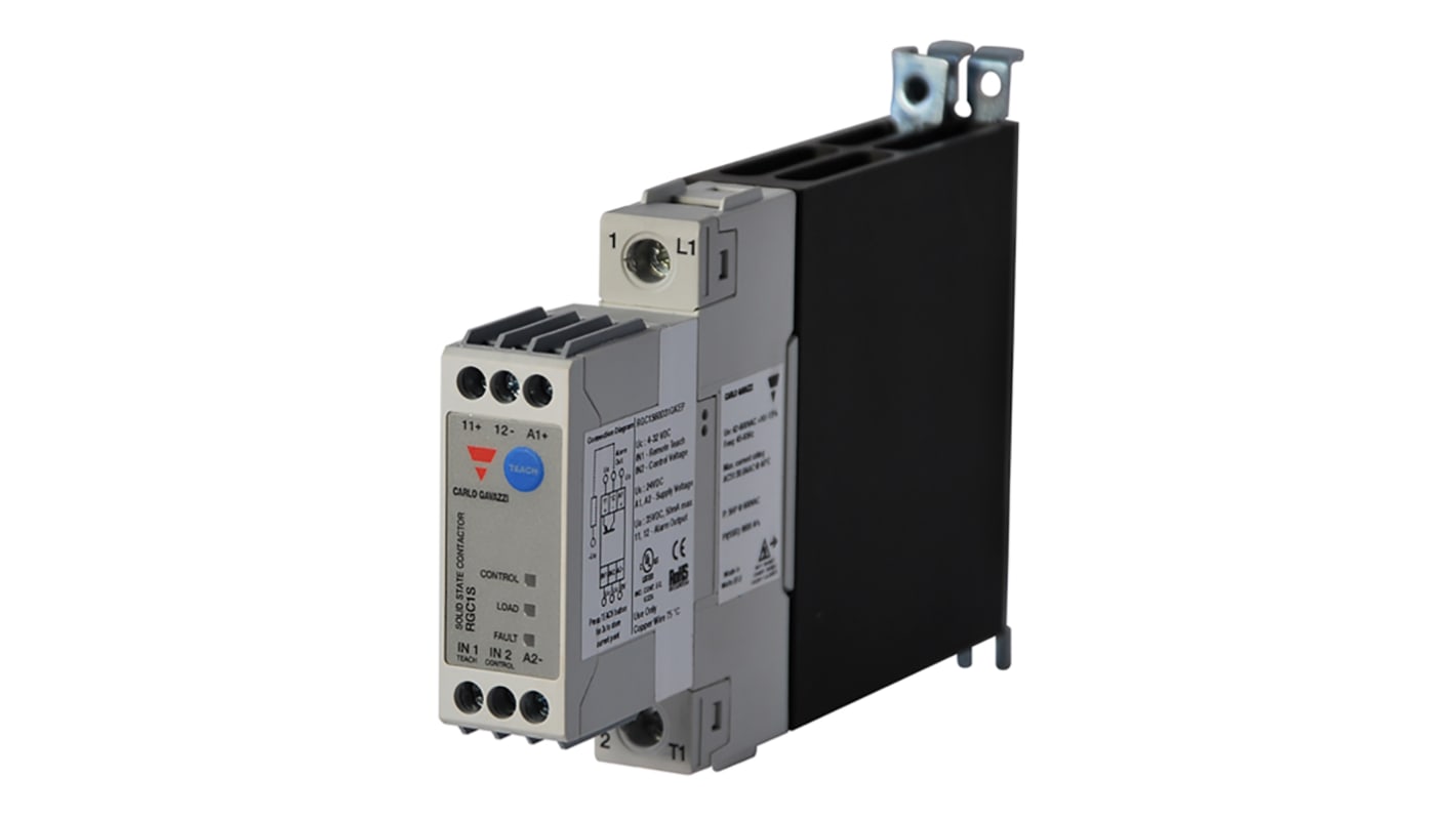 Carlo Gavazzi RGC1S Series Solid State Relay, 30 A Load, DIN Rail Mount, 600 V ac Load, 32 V dc Control