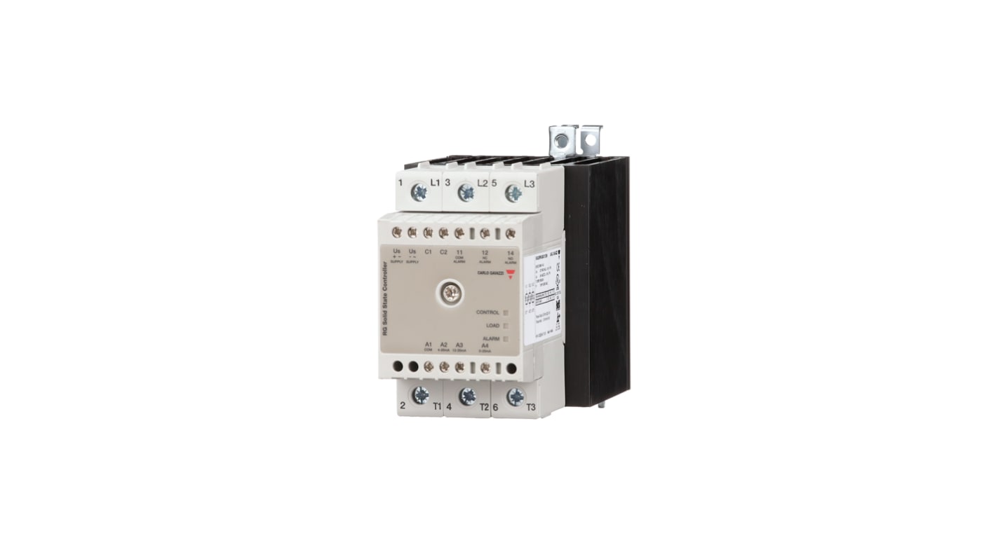 Carlo Gavazzi RGC3P Series Solid State Relay, 37 A Load, DIN Rail Mount, 660 V ac Load, 10 V dc Control