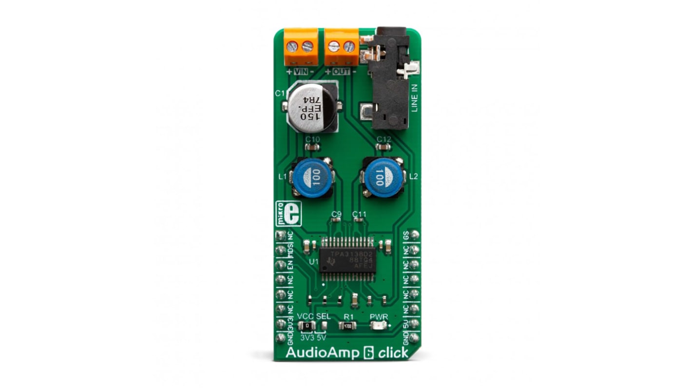 MikroElektronika MIKROE-3448, AudioAmp 6 Click Audio Amplifier for TPA3138D2