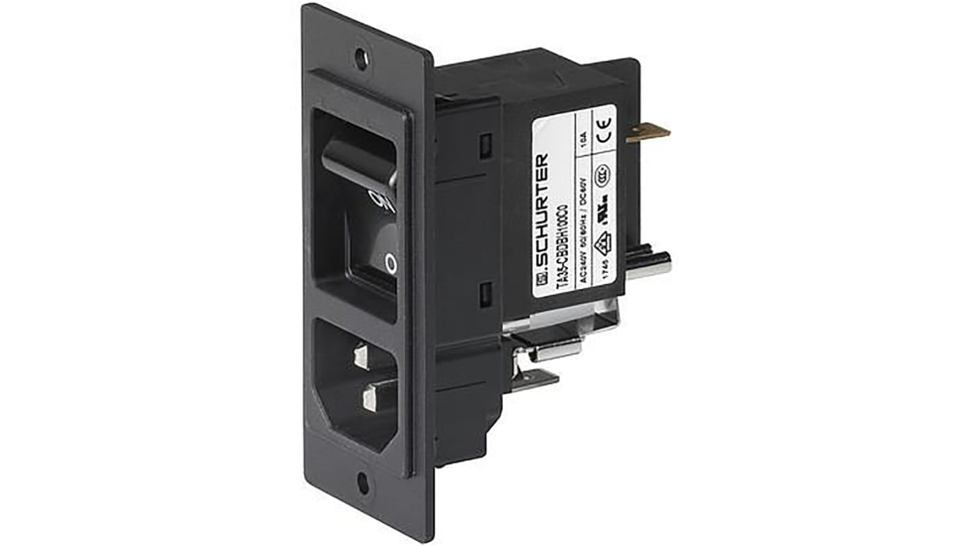 Connecteur IEC Femelle C14, C18 Schurter DG11, Montage panneau, 10A