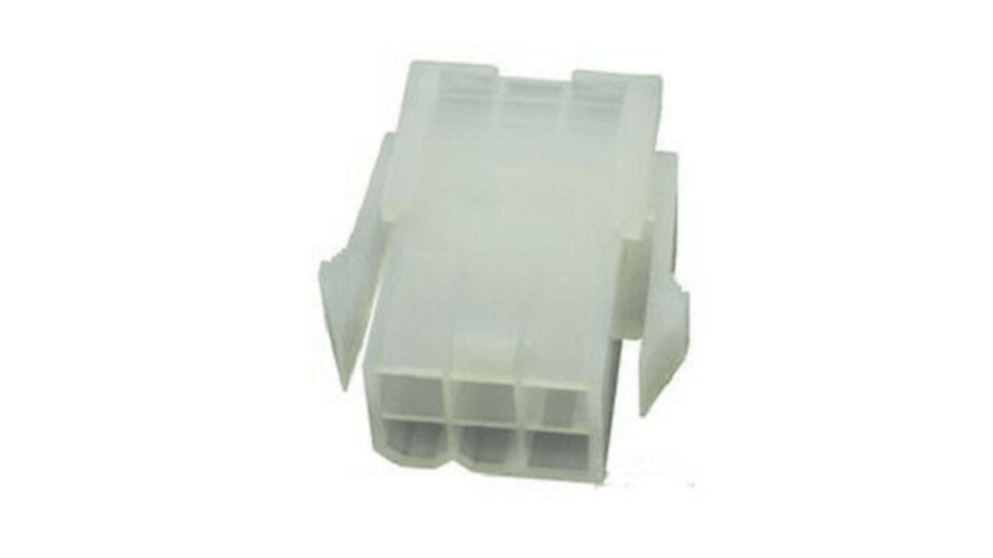 Carcasa de conector de crimpado Molex 39-01-2061, Serie Mini-Fit, paso: 4.2mm, 6 contactos, 2 filas, Macho, Montaje en