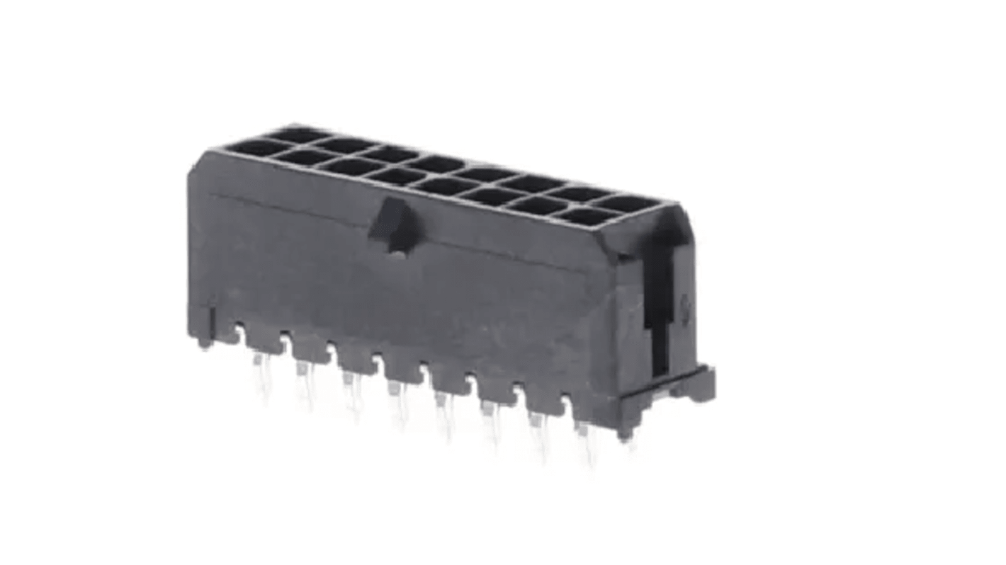 Molex Micro-Fit 3.0 Series Straight Through Hole PCB Header, 16 Contact(s), 3.0mm Pitch, 2 Row(s), Shrouded