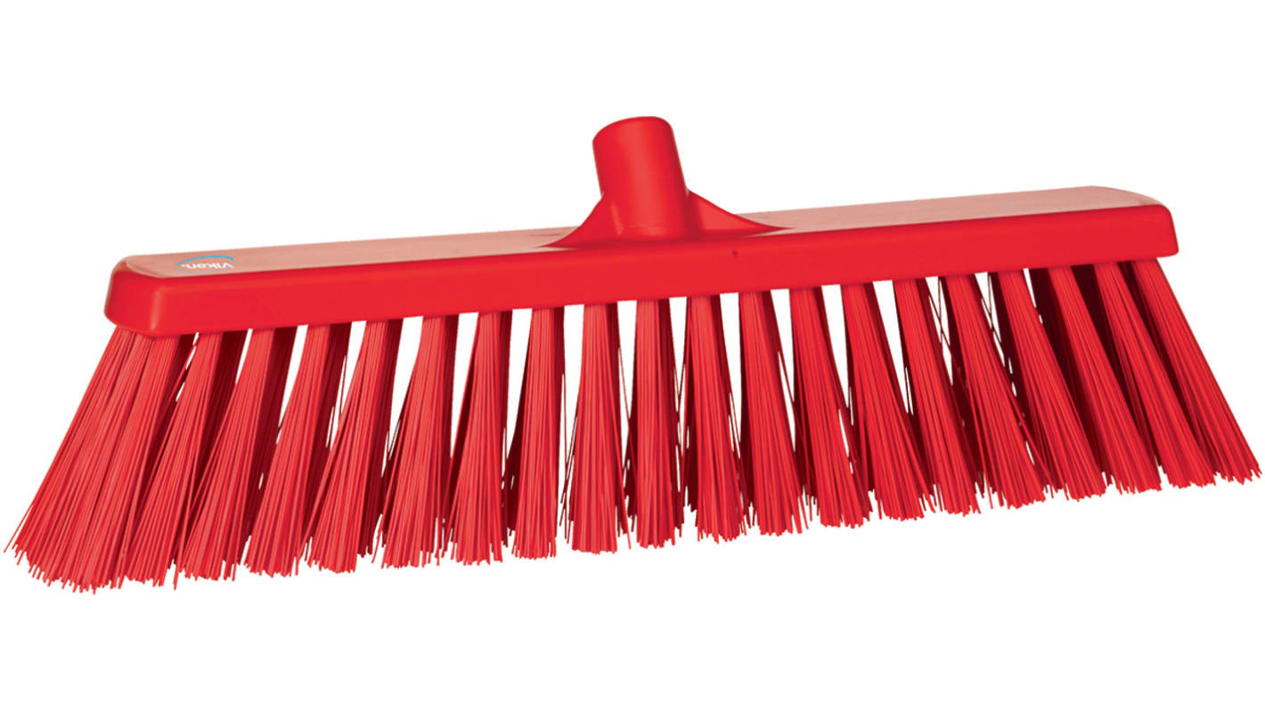 Vikan Broom, Red With PET Bristles