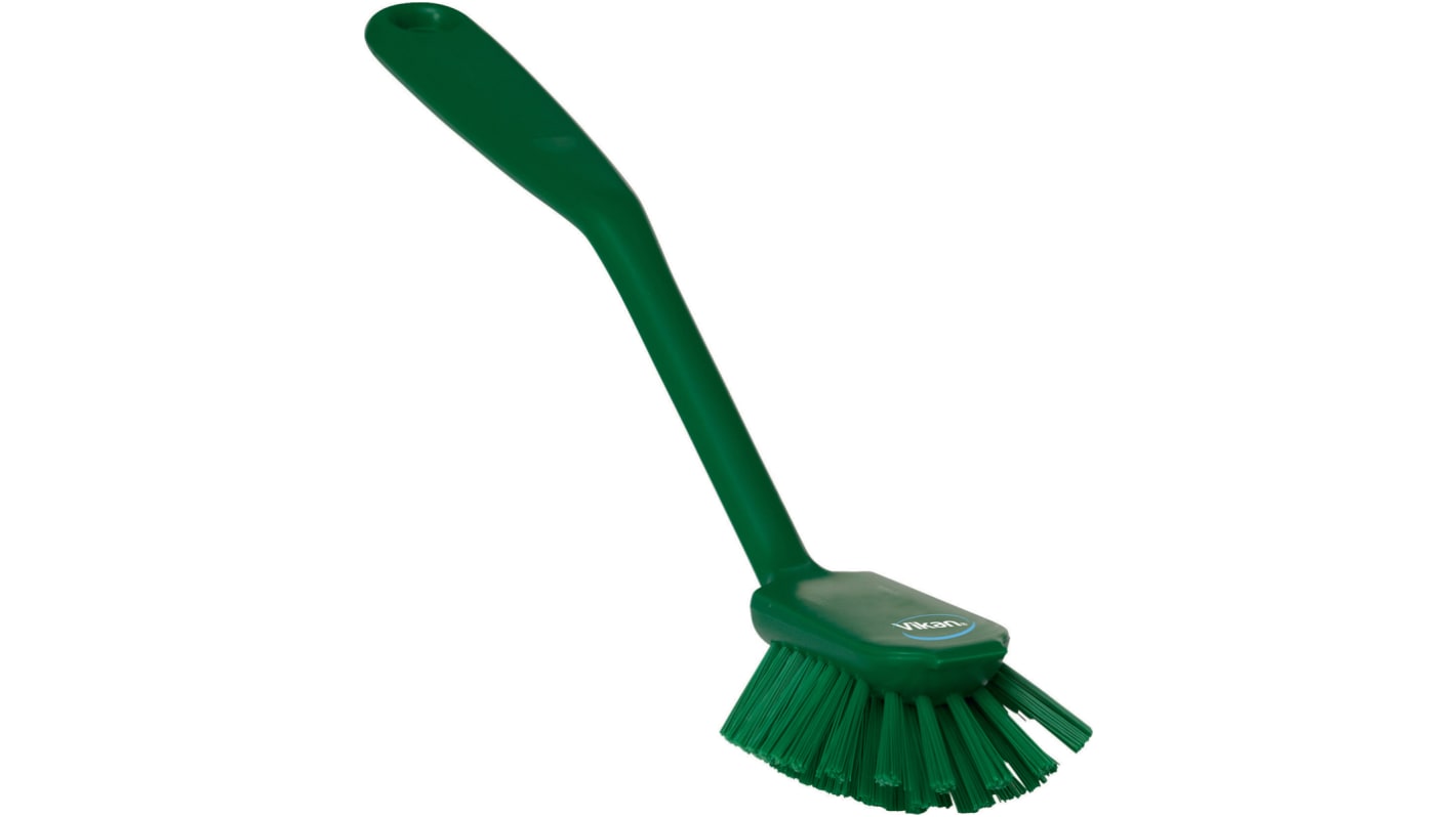 Vikan Medium Bristle Green Scrubbing Brush, 23mm bristle length, PET bristle material