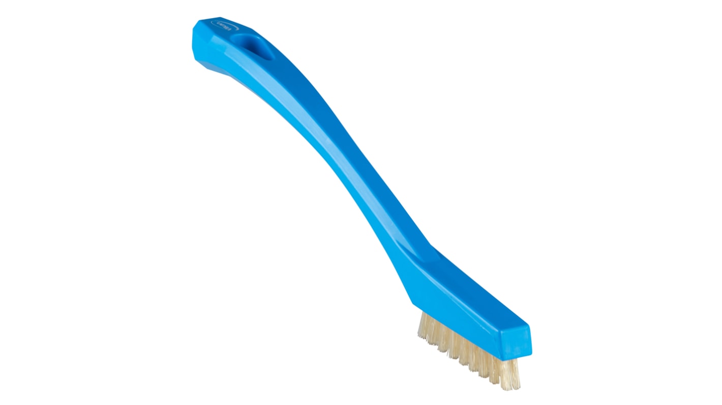 Vikan Extra Hard Bristle Blue Scrubbing Brush, 11mm bristle length, PET bristle material