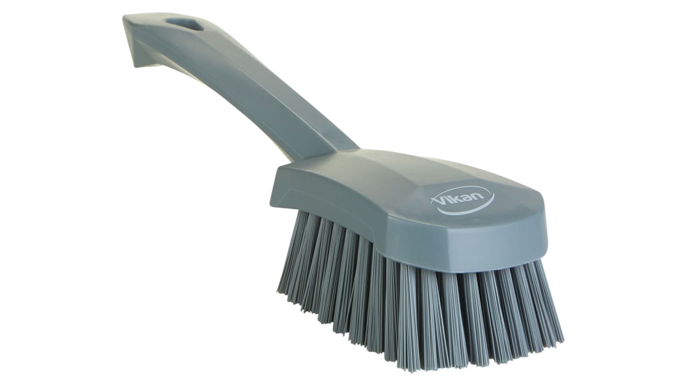 Vikan Hard Bristle Grey Scrubbing Brush, 36mm bristle length, PET bristle material