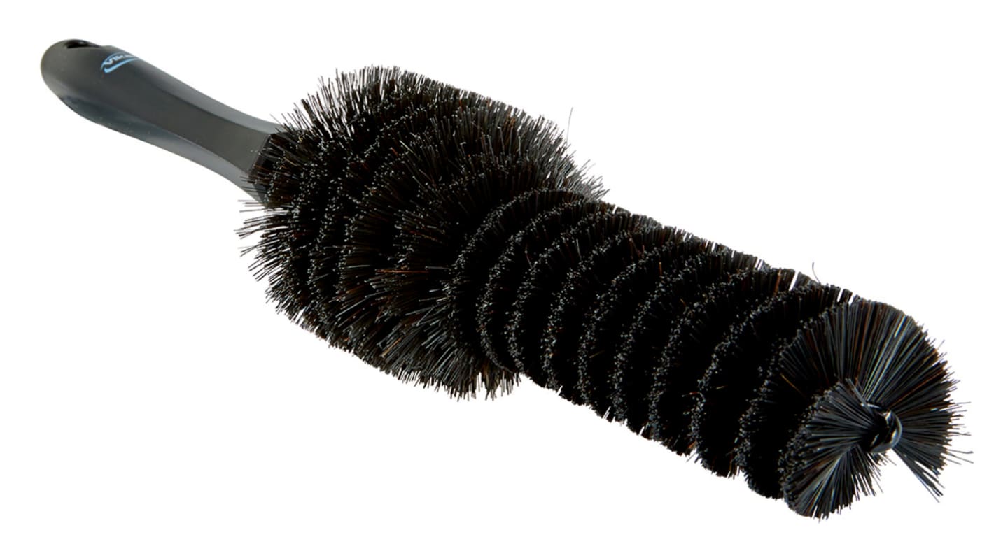 Vikan Soft Bristle Black Scrubbing Brush, 40mm bristle length, Hair bristle material