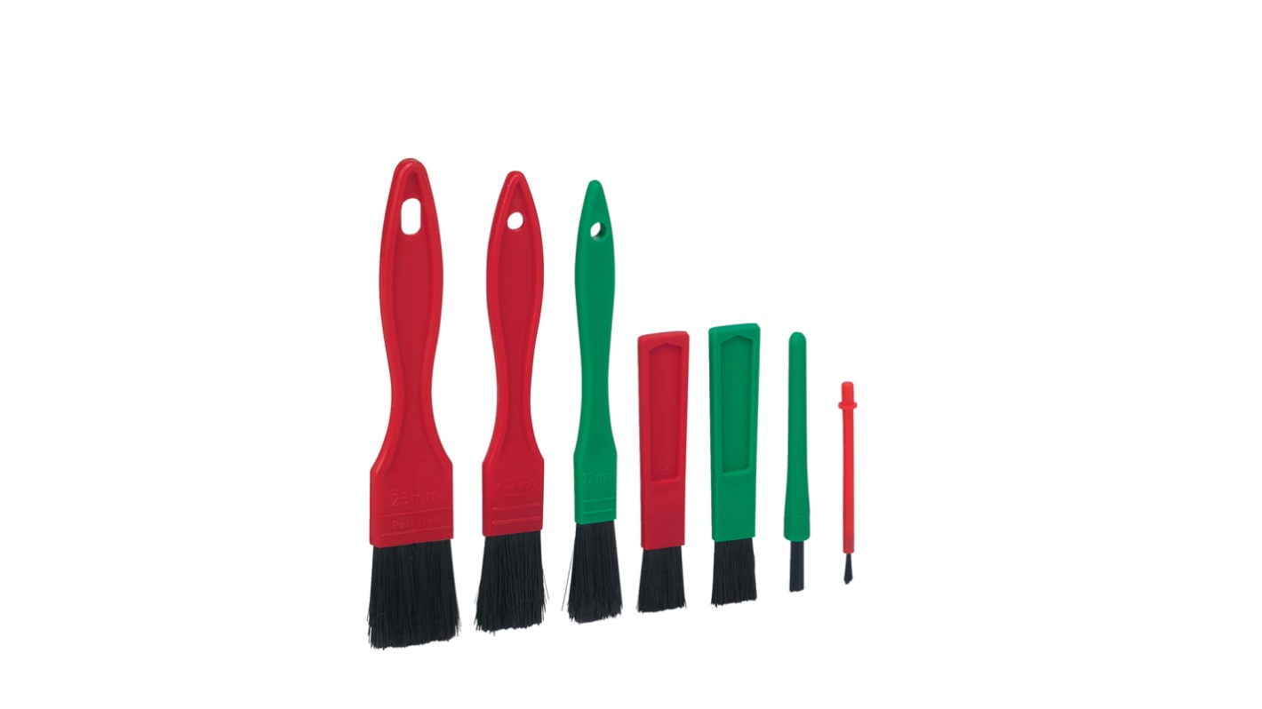 Vikan Soft Bristle Green, Red Scrubbing Brush, Polyethylene bristle material