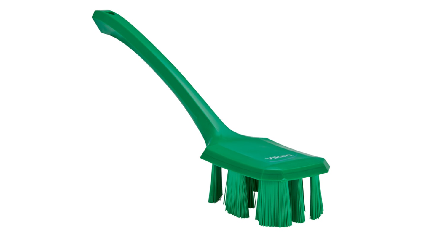 Vikan Hard Bristle Green Scrubbing Brush, 37mm bristle length, PET bristle material