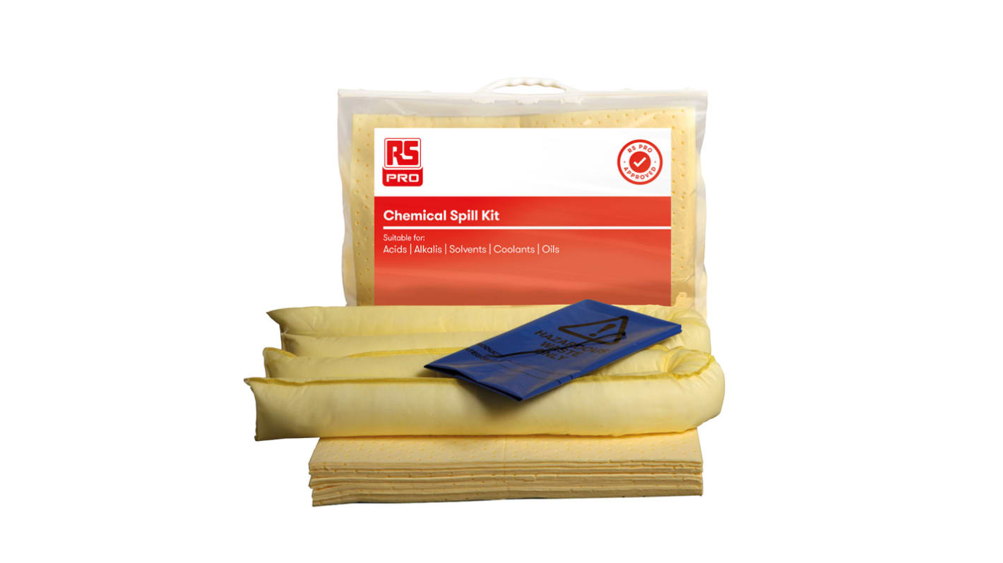 Kit para derrames RS PRO, capacidad de absorción 26 L, para sustancia química