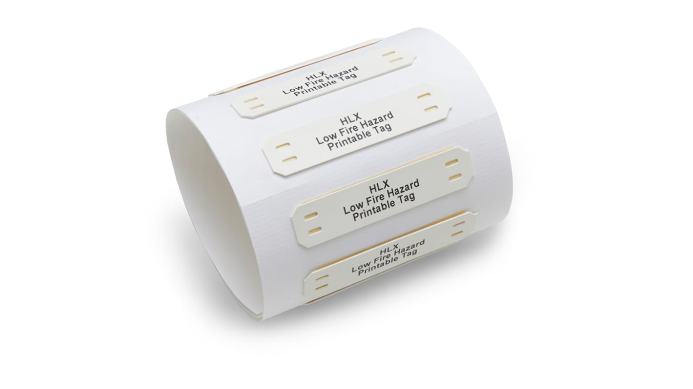 TE Connectivity HLX White Cable Labels, 80mm Width, 12.5mm Height, 200 Qty