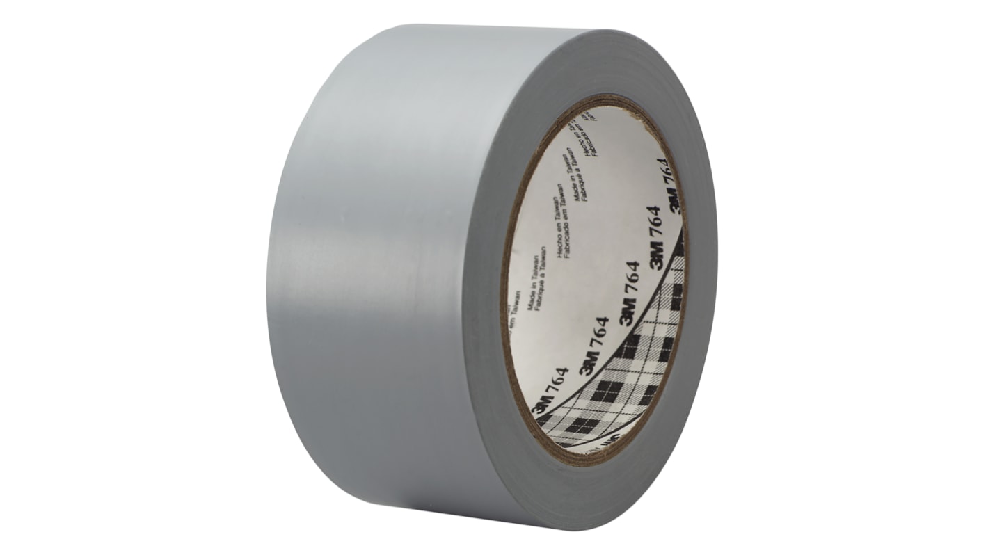 3M Scotch 764 Vinyl Markierungsband Grau Typ Bodenmarkierungsband, Stärke 0.125mm, 50mm x 33m