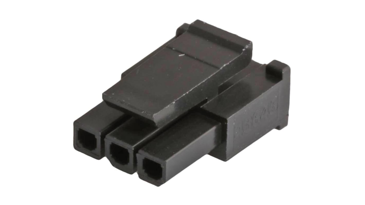 Carcasa de conector de crimpado Molex 43645-0300, Serie Micro-Fit, paso: 3mm, 3 contactos, , 1 fila filas, Hembra,