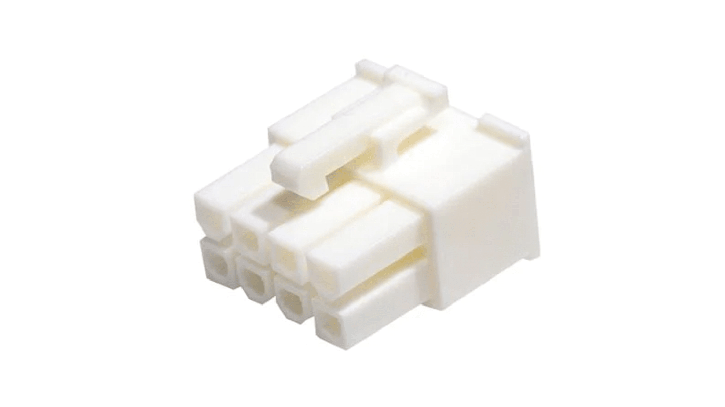 Carcasa de conector de crimpado Molex 39-01-2085, Serie Mini-Fit, paso: 4.2mm, 8 contactos, 2 filas, Hembra, Montaje de