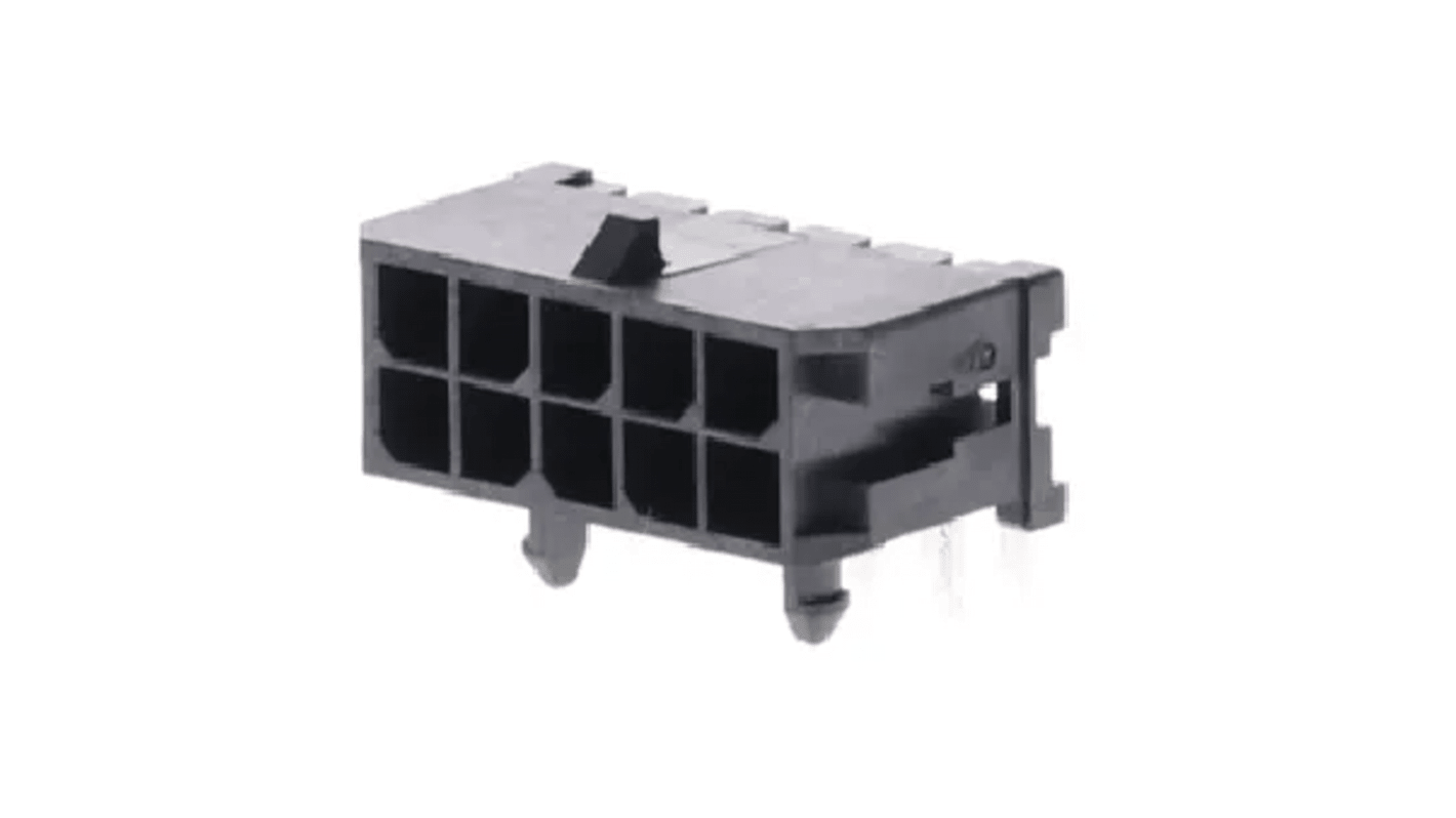 Molex Micro-Fit 3.0 Series Right Angle Through Hole PCB Header, 10 Contact(s), 3.0mm Pitch, 2 Row(s), Shrouded