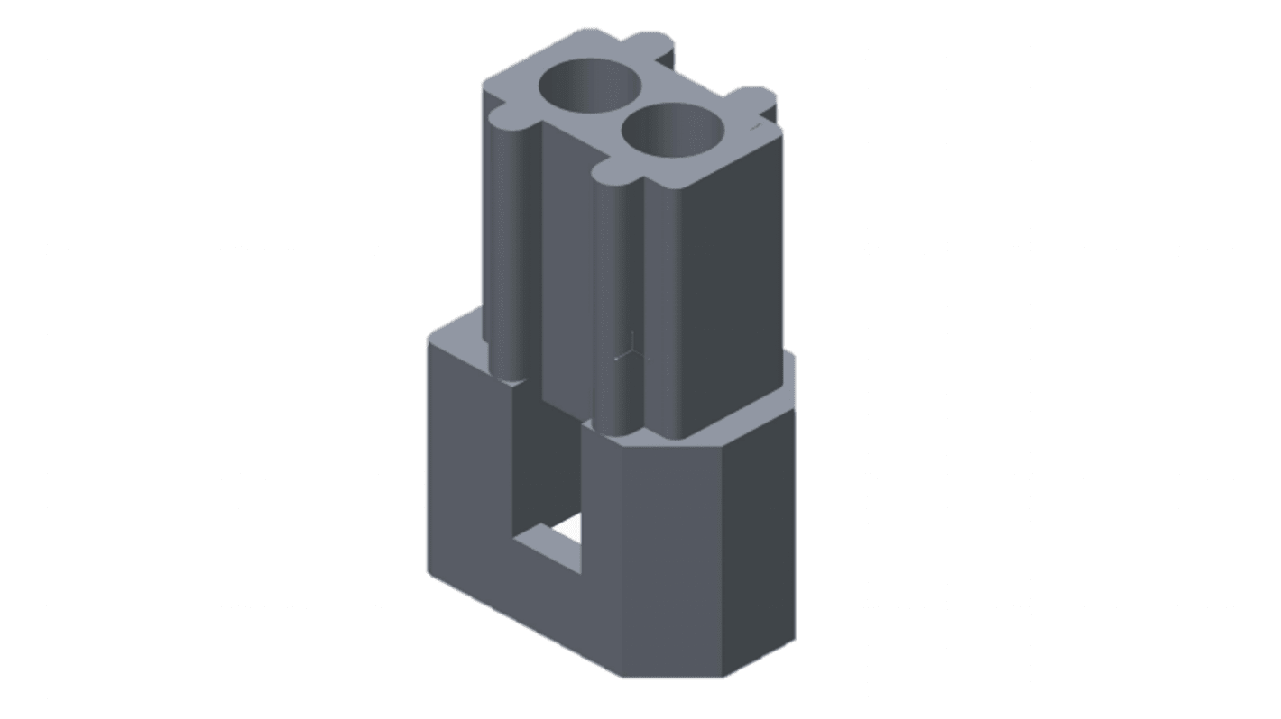 Boîtier de connecteur à sertir Mâle, 2 contacts 1 rang , pas 1.57mm, Montage sur câble, série Standard .062"